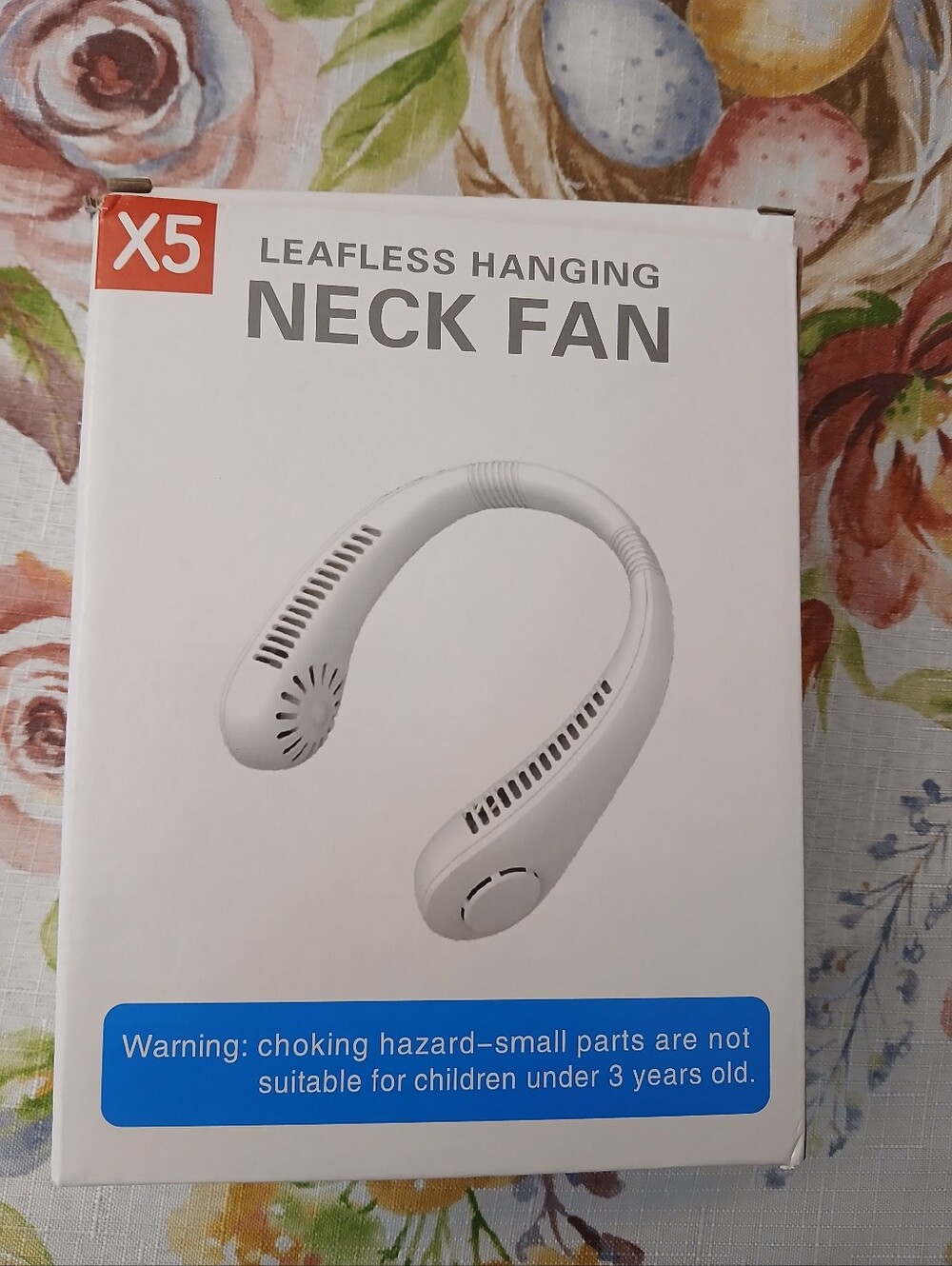 White Leafless Hanging Neck Fan - Hands-Free Cooling